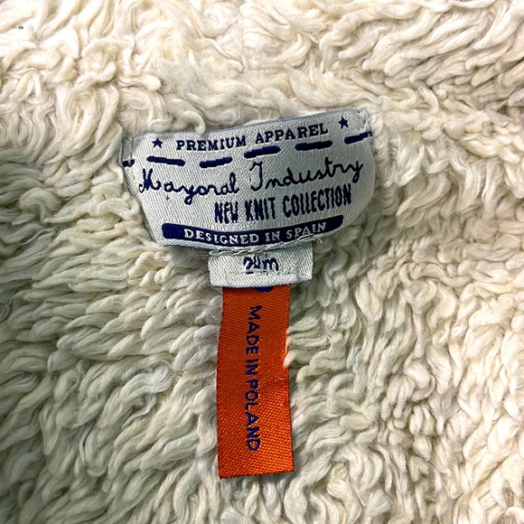 MAYORAL NEW KNIT COLLECTION SWEATER FAUX SHERPA ZIP FRONT LIGHT GRAY HOODIE 24M - Picture 4 of 7